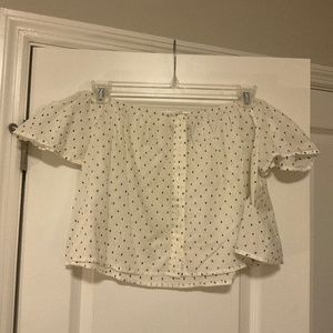 Amuse Society Off the Shoulder Polka Dot Blouse (M)